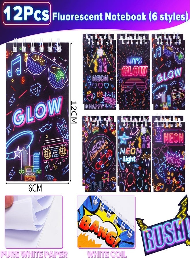 Winrayk 74Pcs Glow in the Dark Party Favors Neon Birthday Supplies Kids, Invisible Ink Pen Mini Notebook Neon Stickers, Pinata Filler Goodie Bag Stuffer Teen Girls Boys Glow in the Dark Party Supplies - Image 4